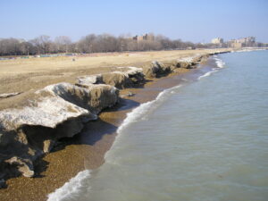 The beach at Loyola Park in Chicago.  It's thawing out, and starting to look really nice.