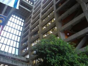 Lobby looking up.